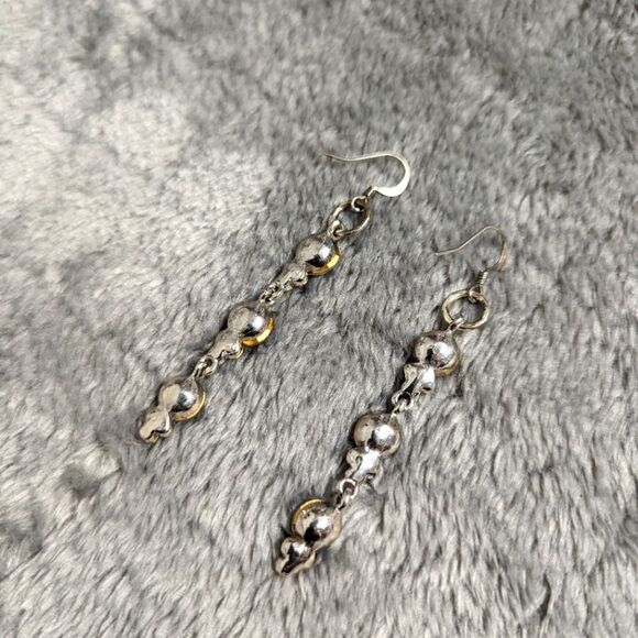 Vintage Sparkly Clear Large Rhinestone Drop Pierced Earrings - Picture 8 of 8